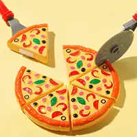 Kids Pizza Cutting Toy Simulation Plastic Pizza Dinette Child Toy Kitchen Pretend Play Food Cooking Kitchen Toys for Girls Kids 1