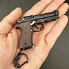 1/3 Mini Pistol Shape Keychain Alloy Gun Model Key Chain Bag Fidget Gadgets Pendant Ornament for Gift for Men Boys 5