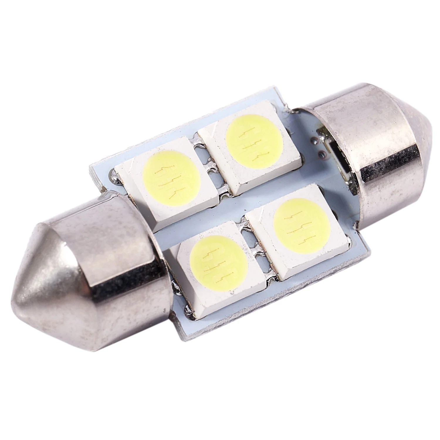 DC 12V 31mm 4 5050 SMD Car Interior Dome Festoon LED Light White 2 Pcs Rare