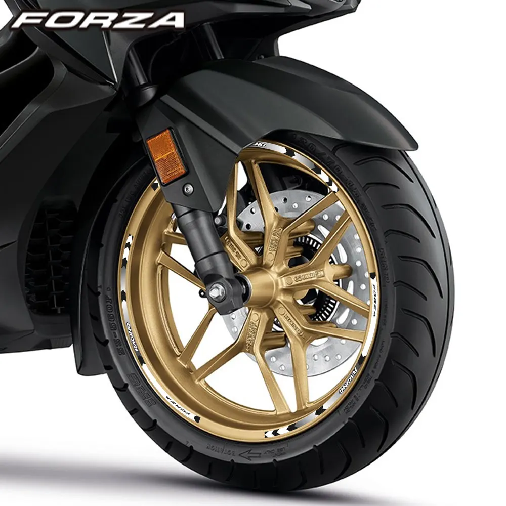 

15-дюймовые 17-дюймовые наклейки на обод мотоцикла, светоотражающие полосы, наклейки на обод, аксессуары для ступицы скутера, что подходит для Honda FORZA 750 Forza 750