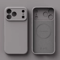 Liquid Silicone Shockproof TPU Magsafe Case - Enhanced Protection Cover for iPhone 15 (Titanium Gray)