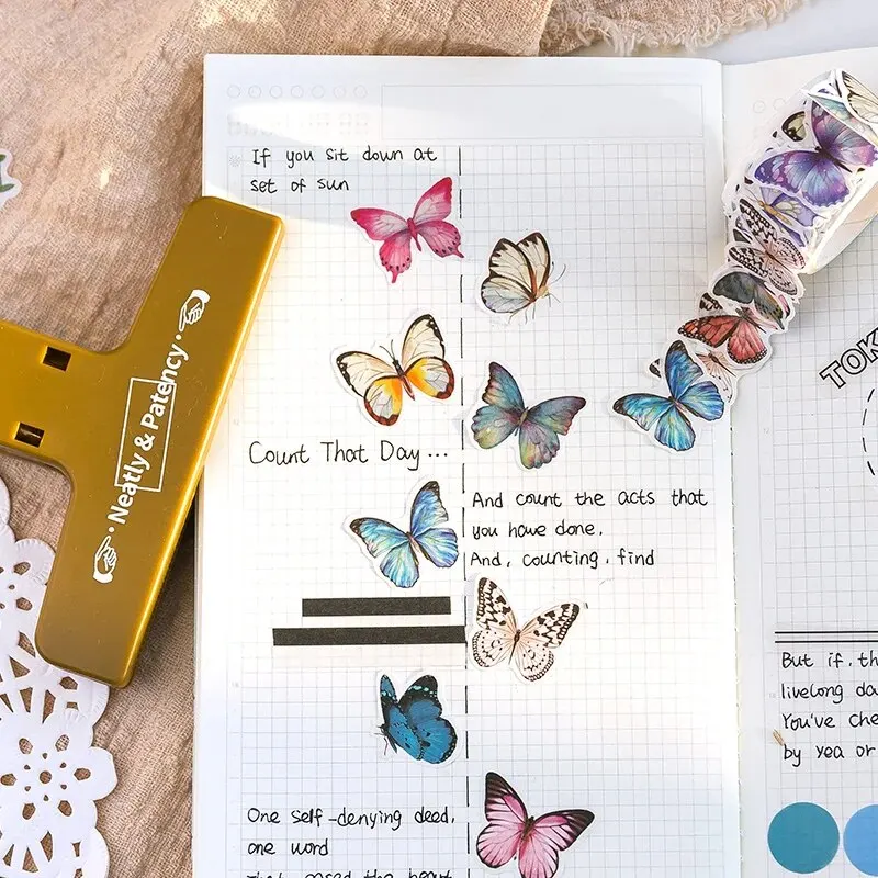 Cartoon Special-shaped Washi Tape Cute Animal Stickers DIY Handbook Materials 100pcs/roll