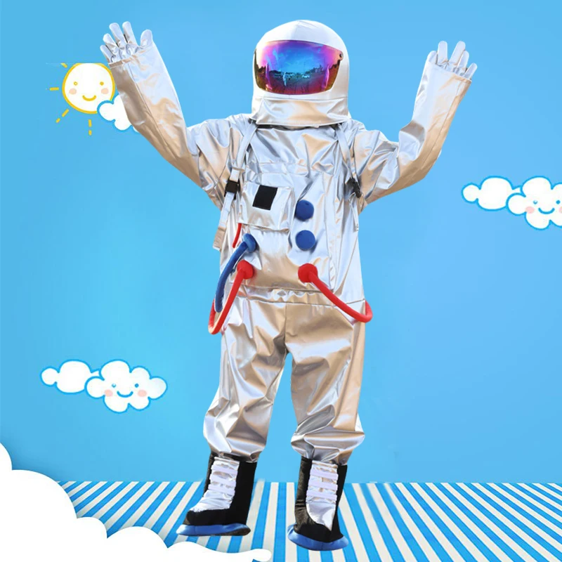 Disfraz de astronauta con casco para adultos y niños, traje de Cosplay, Día  de los niños, inflable, foto familiar, Halloween - AliExpress