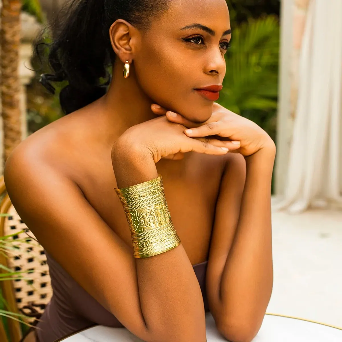 EU VINTAGE ヨーロッパ古着ヘビデザインバングル Exaggerated Punk Heavy Metal Cuff Open Bangles for Women