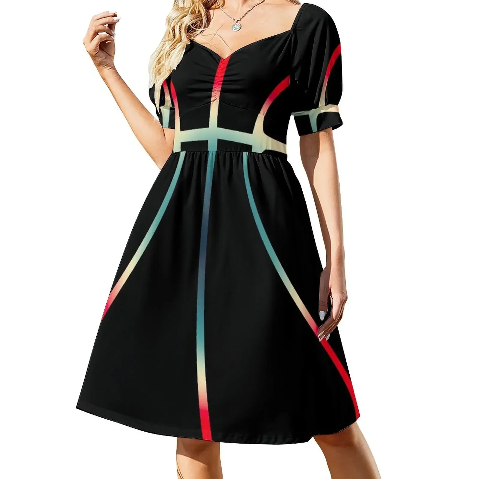 thumbnail image 1 of Vestido de baloncesto de manga corta para mujer, vestido de fiesta holgado de verano., 1 of 7