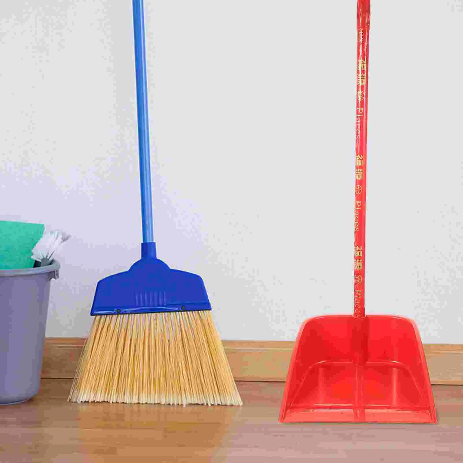 

Household Garbage and Dustpan Set Large Metal Long Handled Small Standing with Outdoor Brush