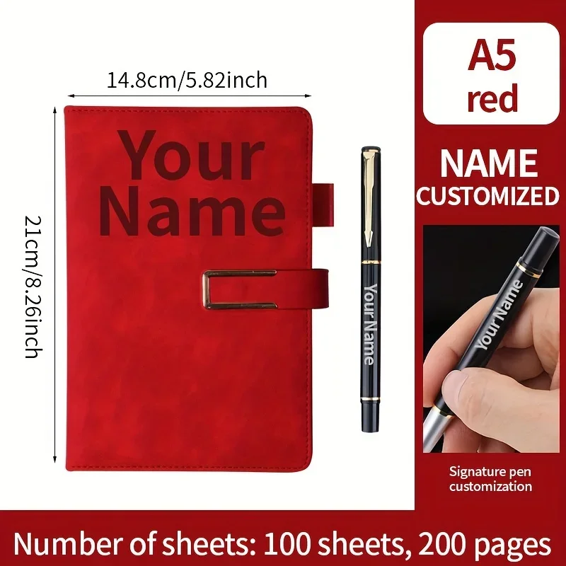 Individuelles Notizbuch mit 200 Seiten, A5, weiches Leder, Retro-Agenda, praktisch, trendig, Schreibwaren, Schulbedarf für Notizen und Planung – Detail 3
