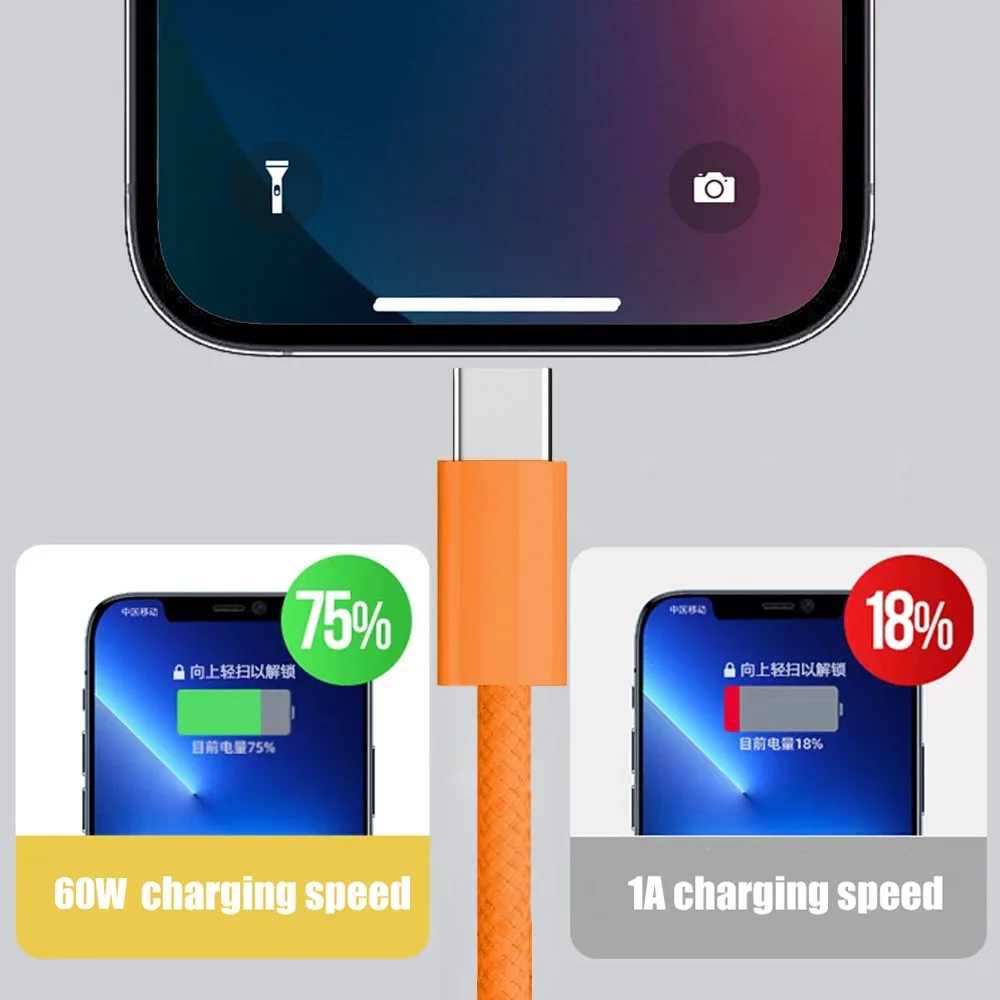 60W Fast Charging USB-C to USB-C Cable - Available in 1m, 2m, or 3m Lengths