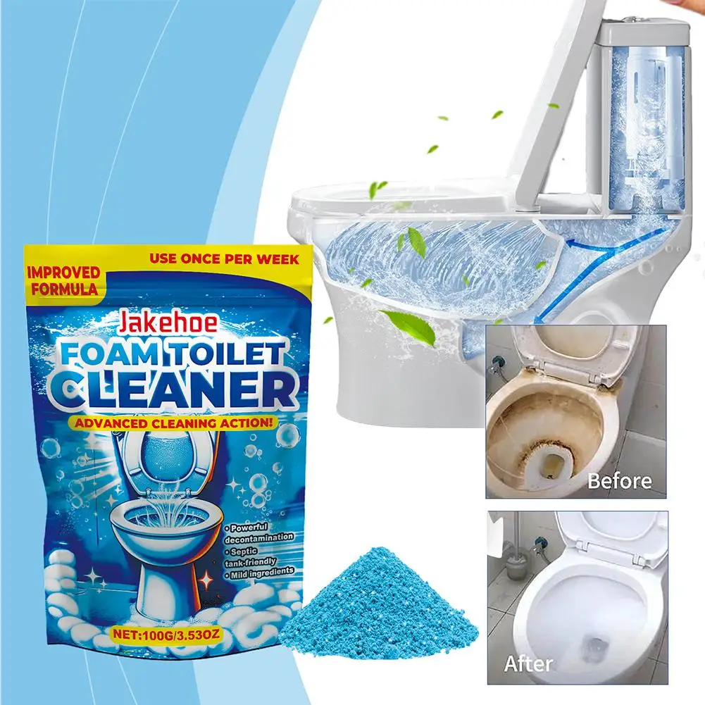 Foaming Toilet Cleaner Powder Removes Stains Limescale Eliminates Odors Fresh Scent Bathroom Toilet Bowl Cleaning 1/2/3Pcs