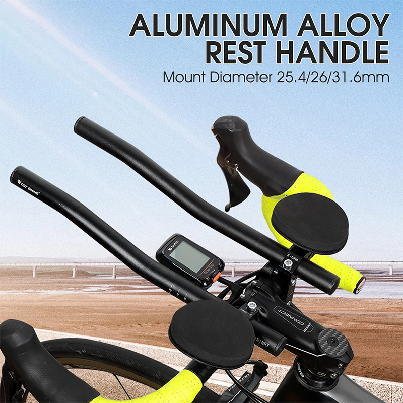WEST BIKING Bicycle Handlebar Aluminum Alloy Rest Handlebar Aero Bars Triathlon Racing Bike TT Bar MTB Road Bike Accessories