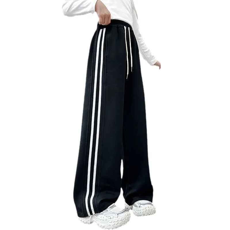 RAISE Junior Girl Sport Pant Spring Bow Elastic Wiast Baby Girl Sweatpant Side Stripe Pure Cotton Striaght Pant For 4-14Y Girl 5
