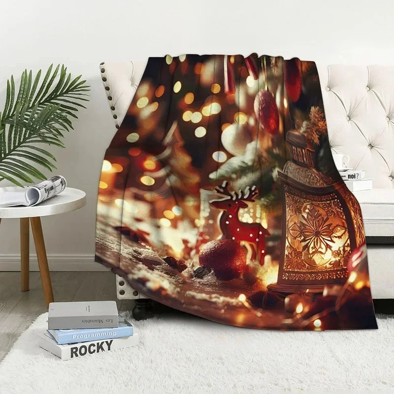 Christmas decoration blanket Throw Sofa blanket Bedspread bed fluffy soft blankets  Plaid Modern simple Merry Christmas winter