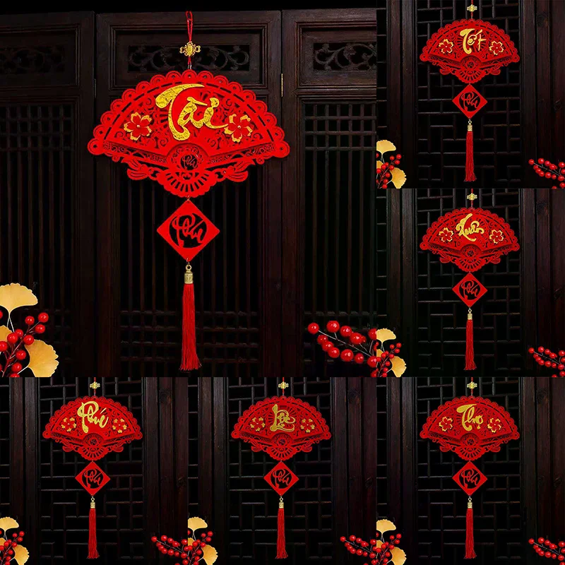 Vietnamese New Year Hanging Pendants With Tassel Window Door Party Hanging Ornament 2026 Spring Festival Home Decor Accessories