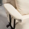 Executive Office Chair with Lumbar Support, Footrest, High Back Reclining Overstuffed Desk Chair with Lumbar Support, Cream White 6