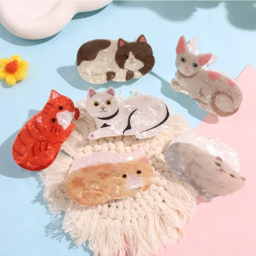 Fashion Cute Cartoon Animal Hair Claw Clips Funny Cat Series Hairpins Shark Jewelry Headwear Gifts for Women Hair Accessories 1pc sanrio kuromi series hair clip cute cartoon plush hair claw clip kawaii hairpin back head hair accessories