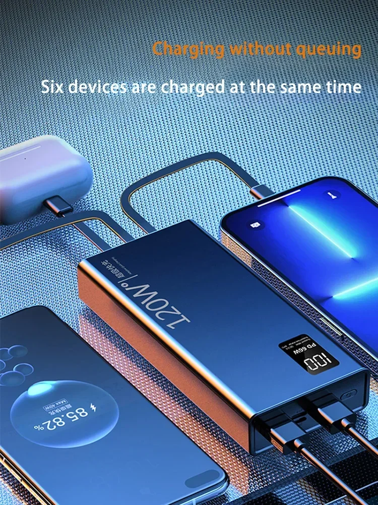 Xiaomi 50000mAh High Capacity Power Bank 4 in 1 120W Fast Charging Powerbank Portable Battery Charger For iPhone Samsung Huawei 5