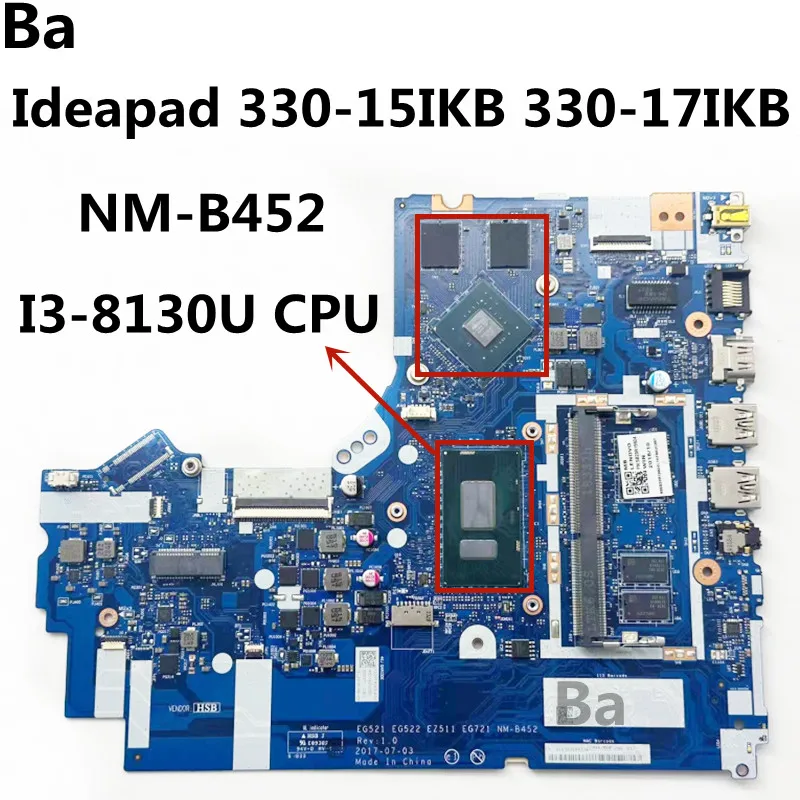 

Материнская плата для ноутбука Lenovo Ideapad 330-15IKB 330-17IKB, стандартная ЦПУ 4 Гб ОЗУ X150 2G GPU DDR4