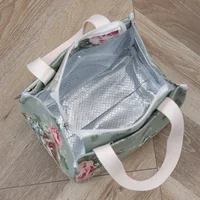 Sac à déjeuner esthétique imprimé Floral, sac à Bento isolé de grande capacité, sac à main isotherme pour l'école, le travail, les voyages et le pique-nique 6