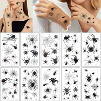 10 Sheets Spider Web Temporary Tattoos for Men Women Realistic Tattoo Stickers for Halloween Party Fake Tattoo Waterproof 1