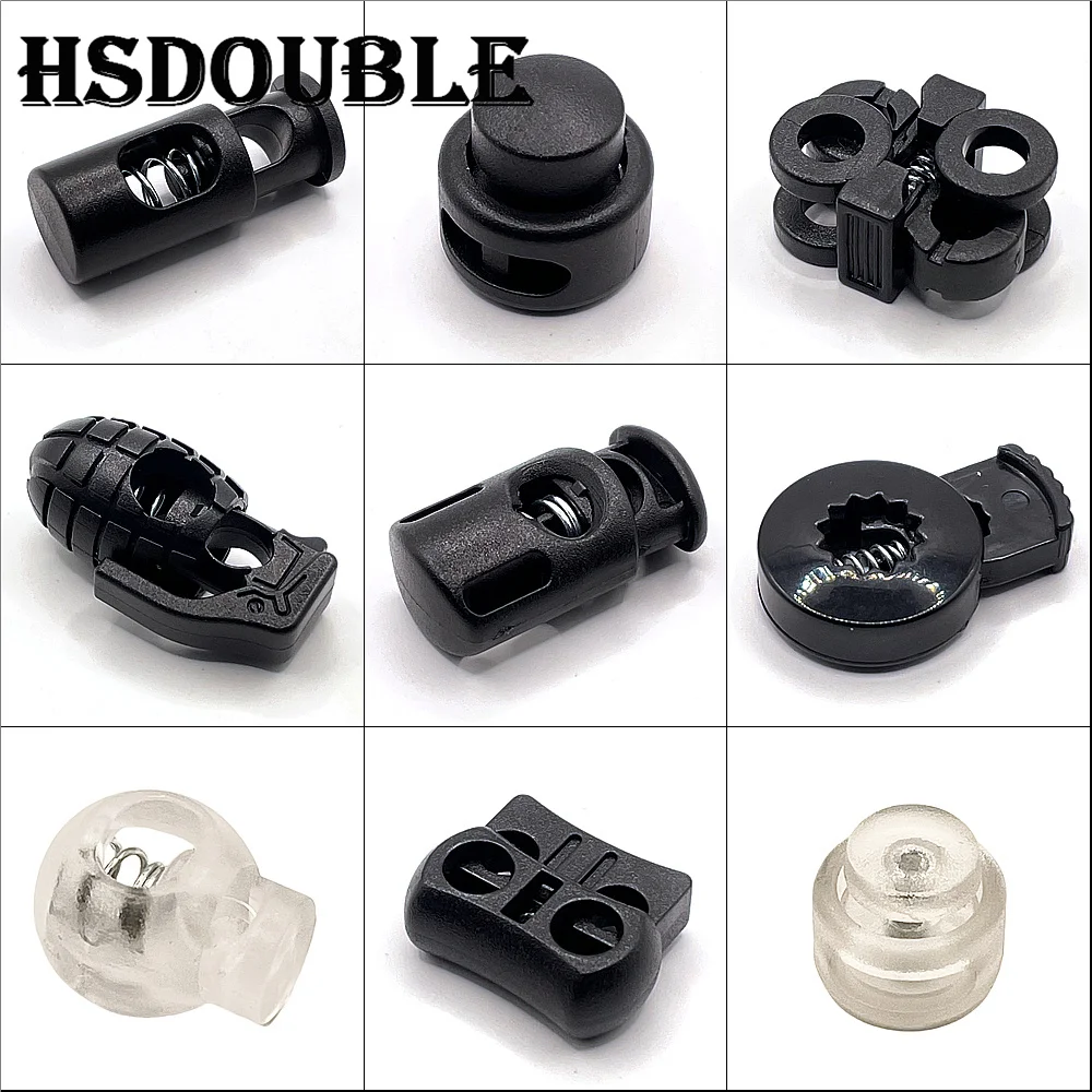 Single/Double Hole Cord Lock Toggle Clip Stopper Plastic 10 Pcs/Pack For Bags/Garments cord lock stopper cord lock cord stopper cord end lock