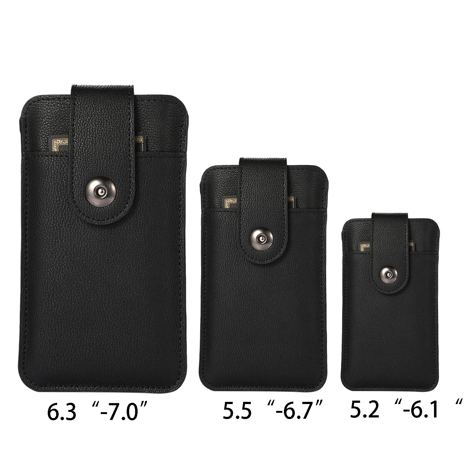 Premium PU Leather Phone Pouch with Belt Clip and Keychain