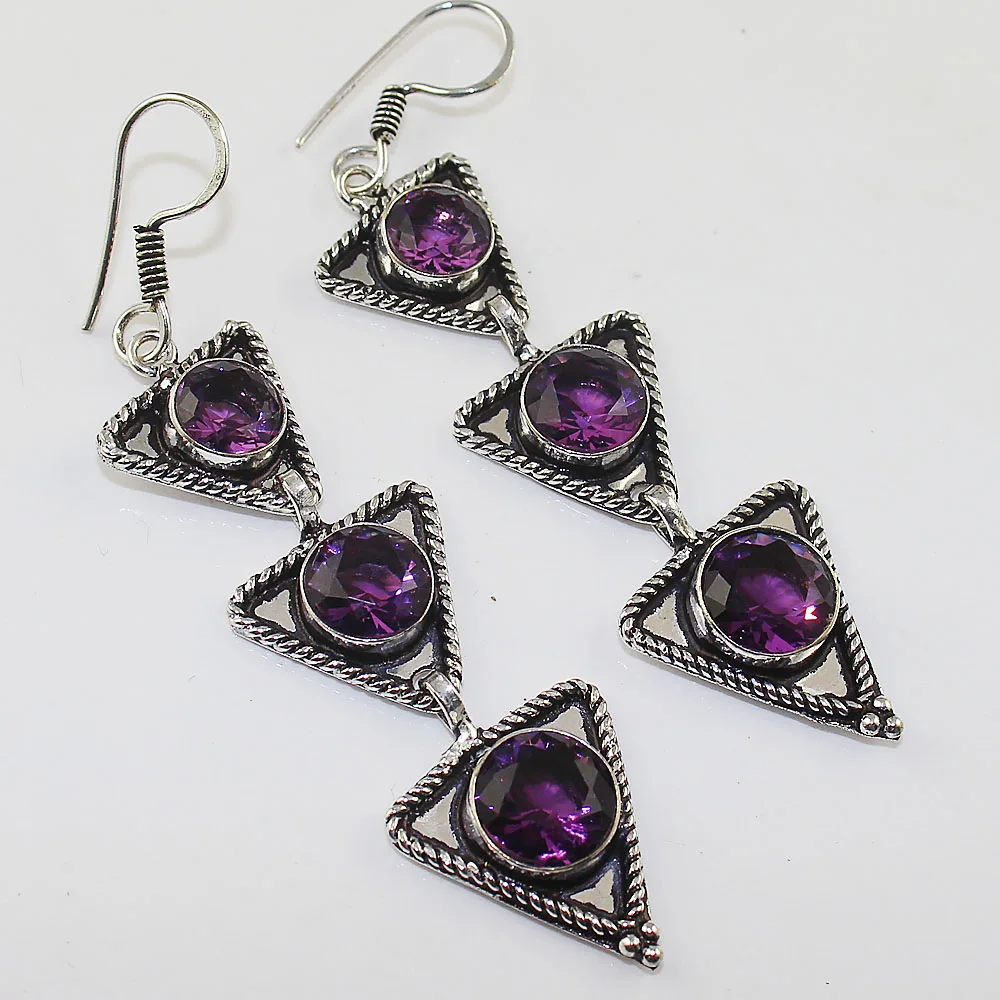 Orecchini Topas Bianchi Argento Sovrapposti Su Rame, 76Mm, E1051