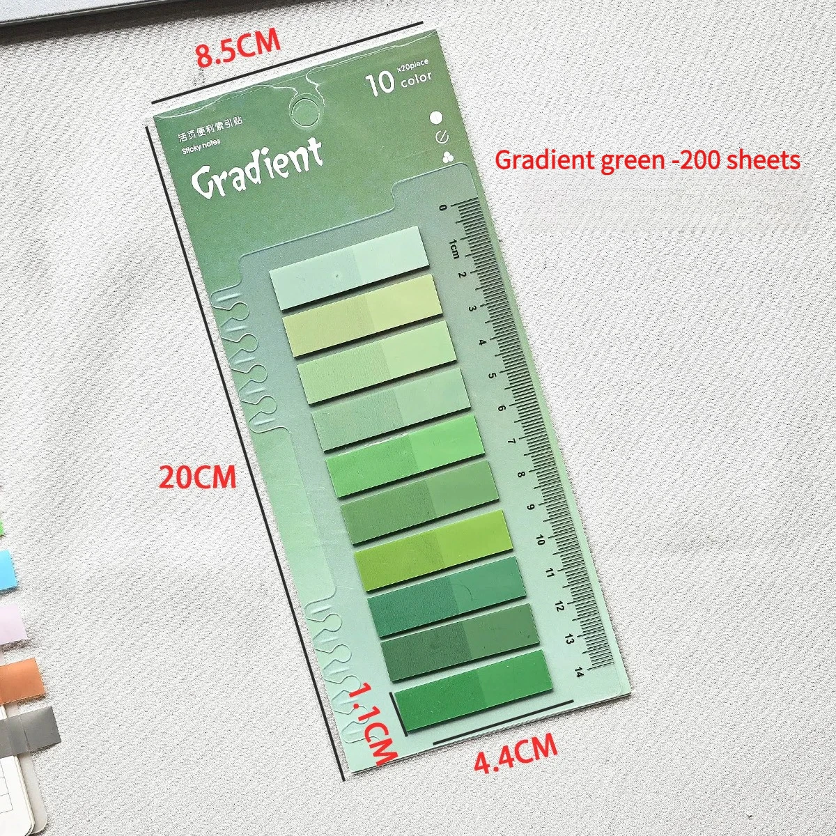 Colorful Transparent Index Memo Pads - Self-Adhesive Sticky Notes for Office & School Use (200 Sheets)
