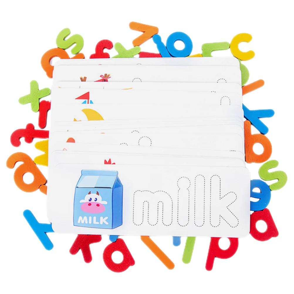 

Brain Game Wooden Matching Letter Toy Puzzle Education Alphabet Learning Toys Kids Spelling Games for Toddlers