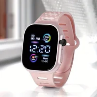 New LED Kids' Watches  Electronic Watch With Square Screen Dual Color Circle Fashionable And Simple Student Wrist Watch 2
