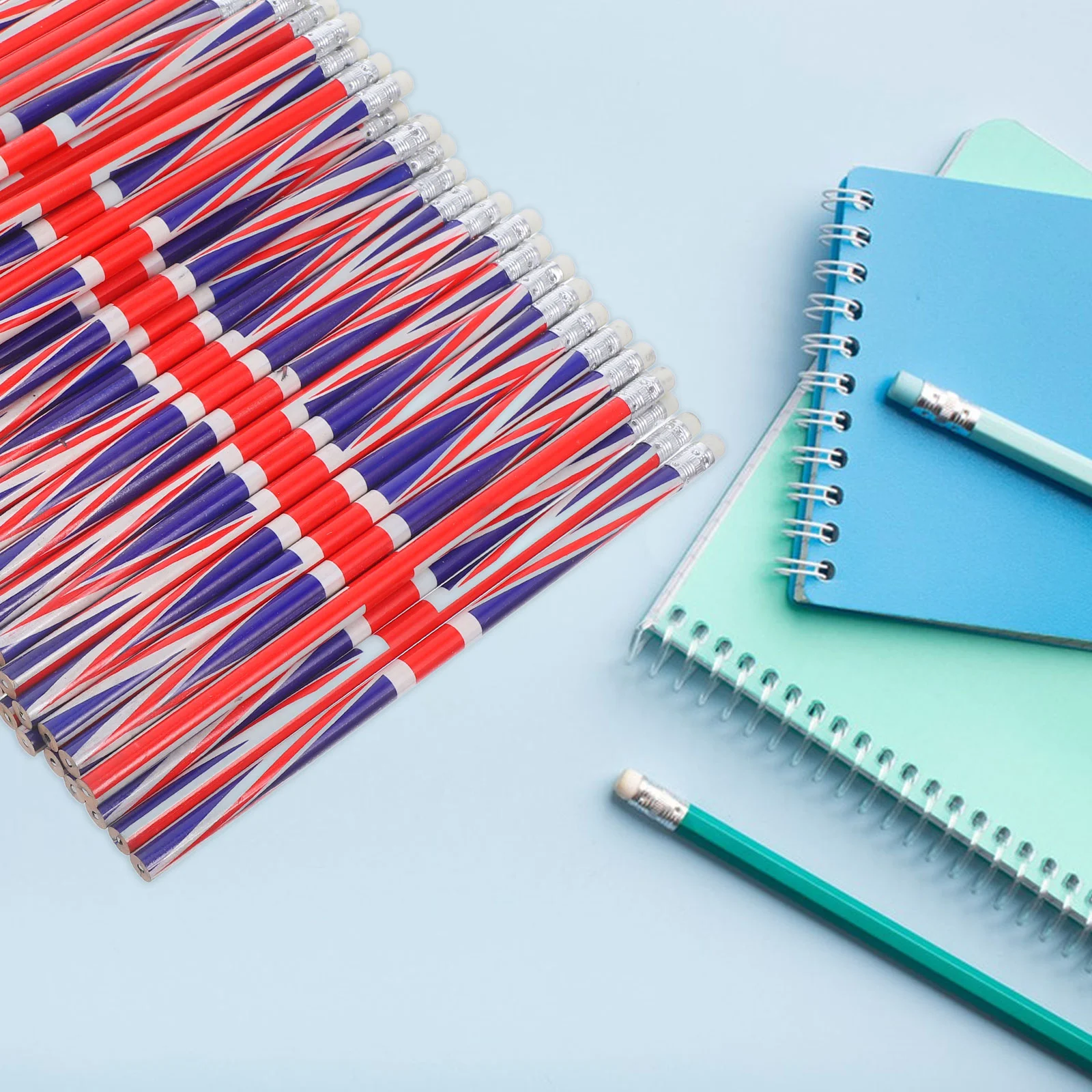 60 Pcs Colored Pattern Pencils British Flag Solid Color Writing Wood Sketch Drafting Wooden Lead Pencils Bulk Office School 6