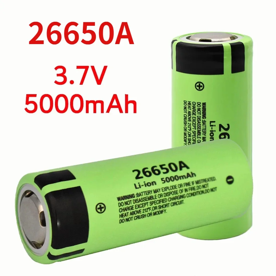 

26650A Lithium Battery 3.7V5000mah High Capacity Power Cell Rechargeable Strong Light Flashlight Battery