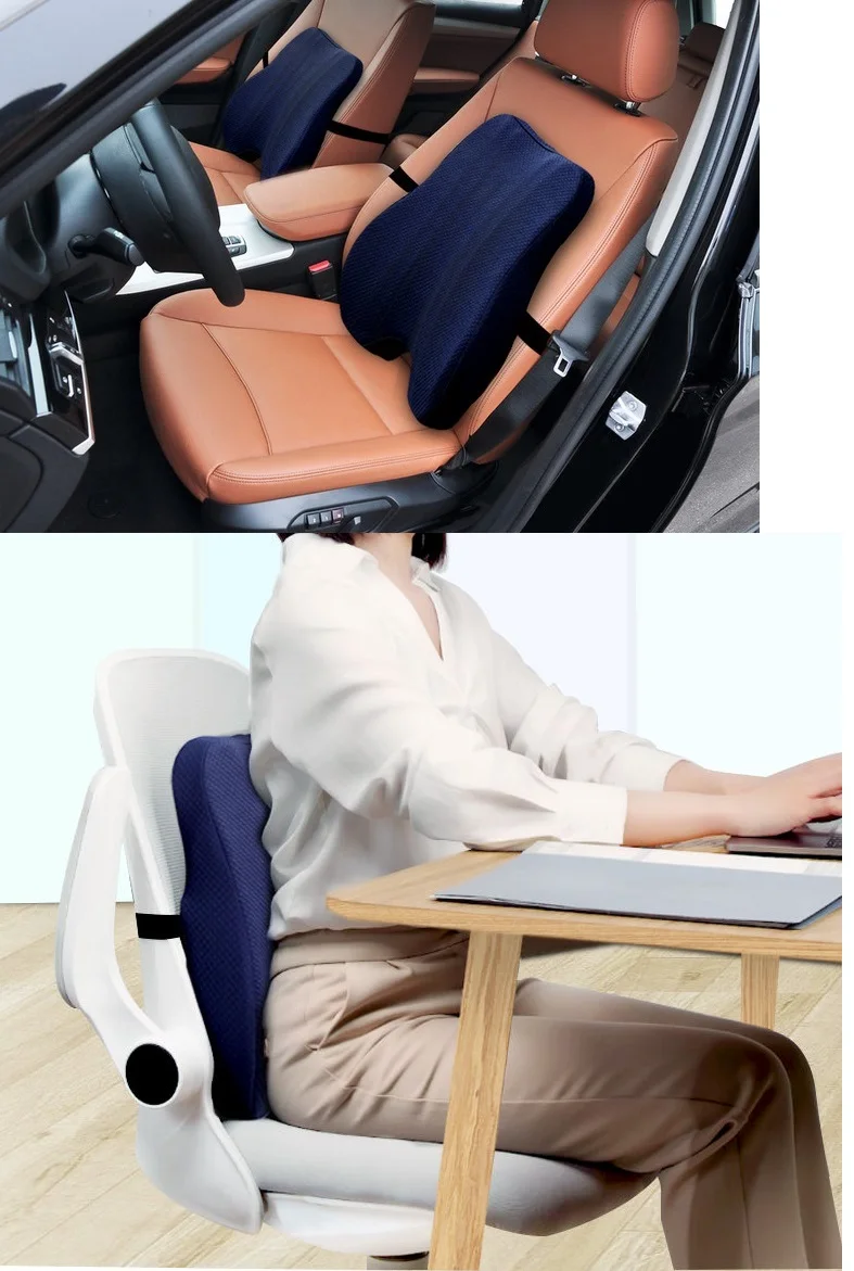 Lumbar Back Support Cushion Pillow for Car Office Chair Backrest Memory  Foam for sale online