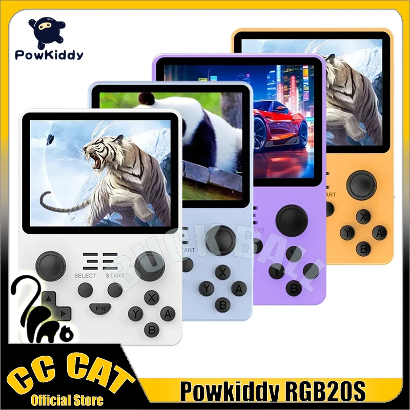 

Powkiddy RGB20S Handheld Game Console Retro Portable Mini 3.5 Inch 4:3 Ips Screen Open Source System PSP Children's Gamer Gifts