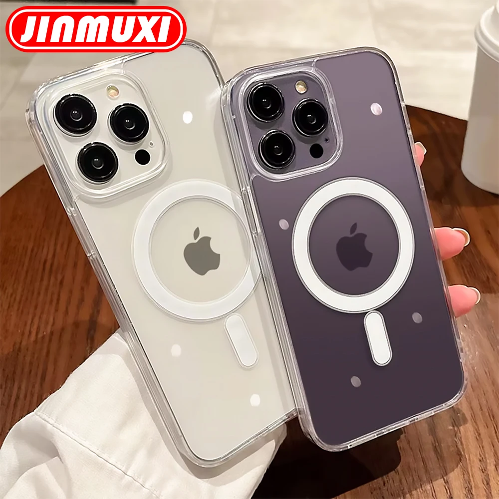 Magnetic Clear Acrylic Wireless Charging Case for iPhone - Transparent Cover