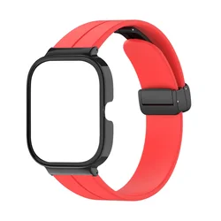 Silicone Magnetic Folding Buckle Smart Watchband Bracelet Strap for Redmi watch 4 (Red)