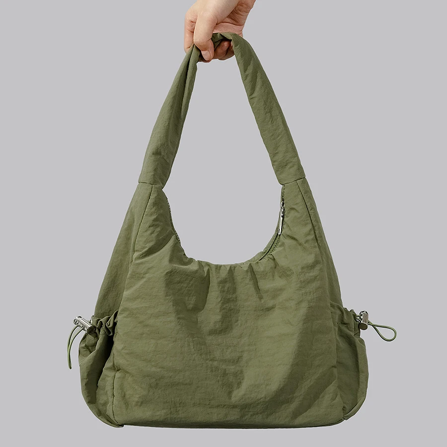 

casual nylon womne shoulder bags hobos padded lady handbags lightweight simple shopper purses 2023