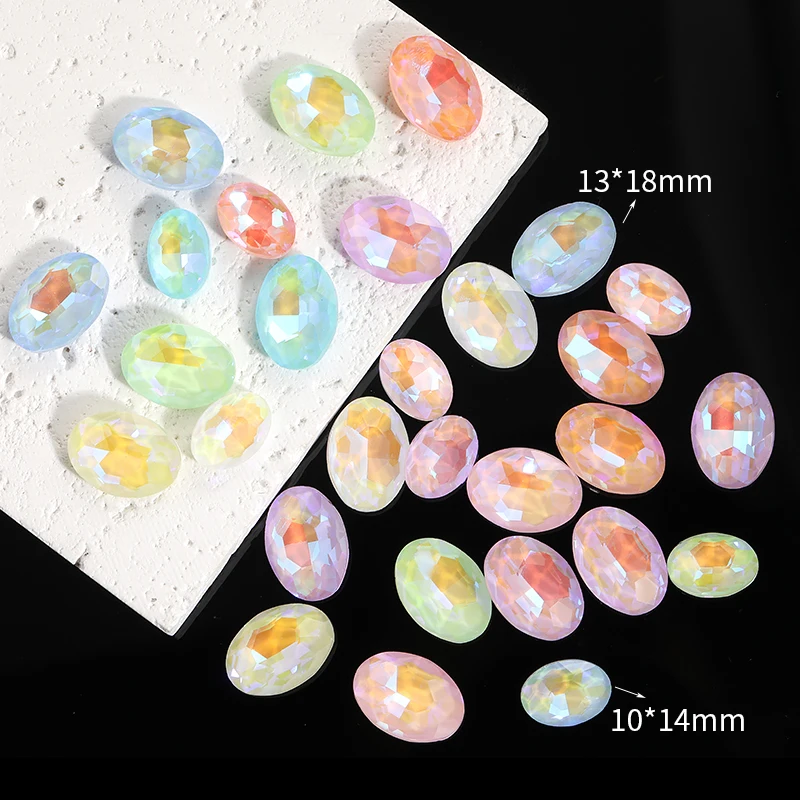 반짝이 비즈 장식 공예 DIY 네일 아트 접착제, 돌 바느질 액세서리, 모카 타원형 유리 크리스탈 포인트백 라인스톤