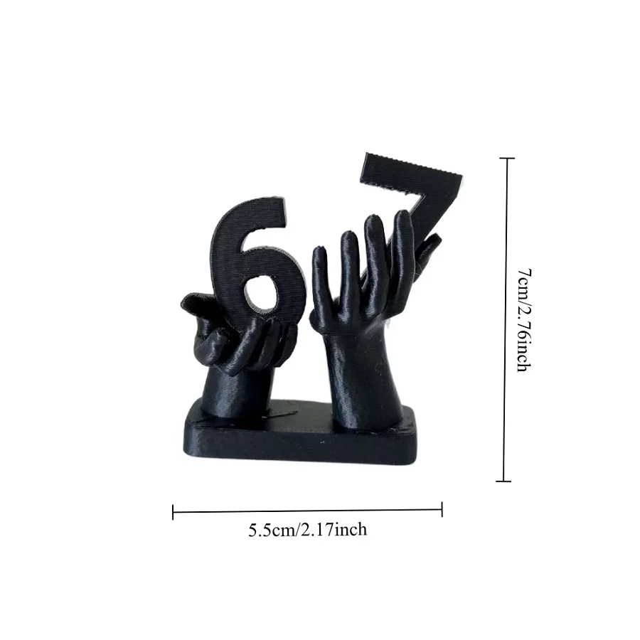 Artistic Hand-Shaped Number 67 Decorative Figurine for Home and Office Decor