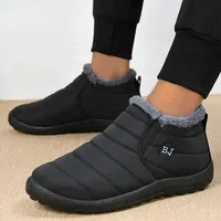 Winter Men Sneakers Fashion Fur Men Casual Shoes Breathable Waterproof Shoes Black Soft Men's Sneakers Couple Man Slip On Shoes