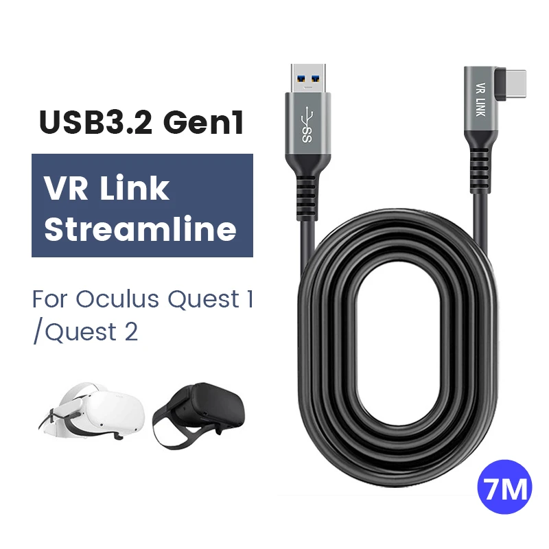 6M/5M Oculus Quest 1 Data Line Charging Cable For Oculus Quest 2 Link VR Data Transfer Cable USB-A Type-C VR Headset Accessories 