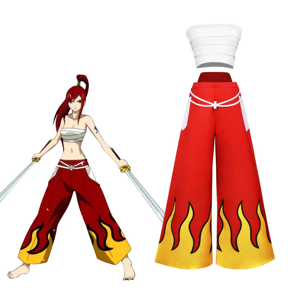 Disfraces de Cosplay de Anime Fairy Erza Scarlet para mujer, uniforme Sexy de Reina ropa de fiesta de Halloween _ -