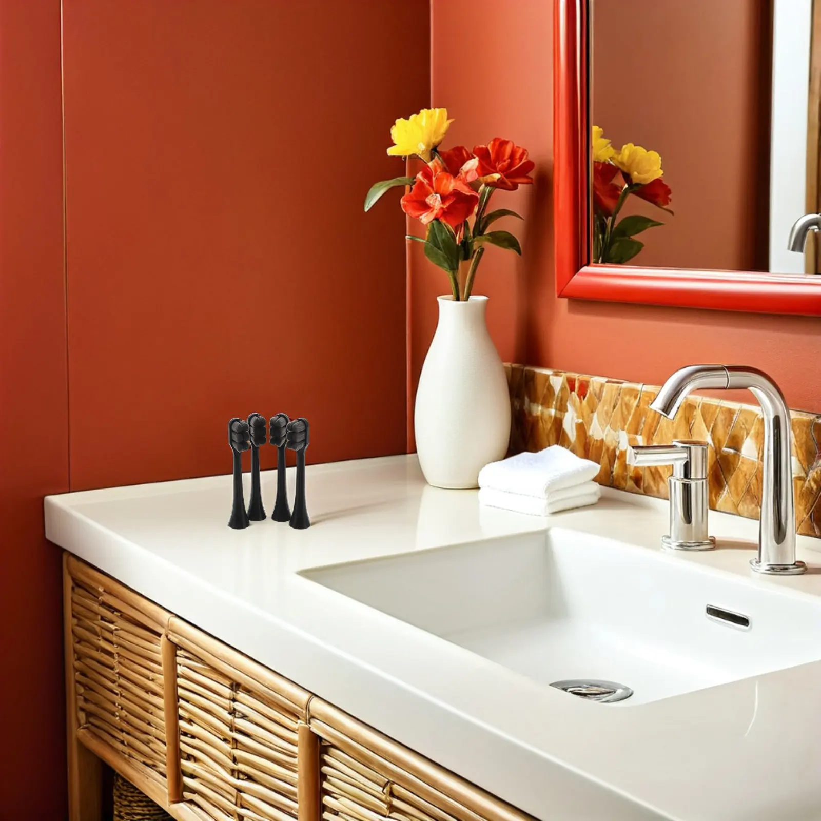 4Pcs 소닉 전동 칫솔 헤드 울트라 파인 소프트 브리슬 교체 민감한 치아 구강 케어 칫솔 액세서리