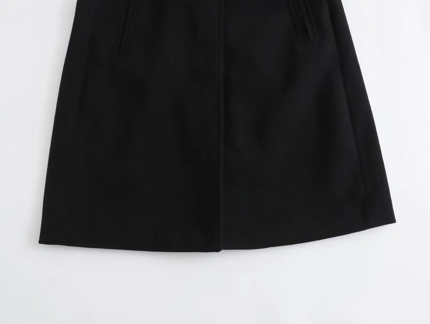 Dave&Di Autumn Winter British Fashion Woolen Long Coat Solid  Waist Fit Simple Trench Coat Women