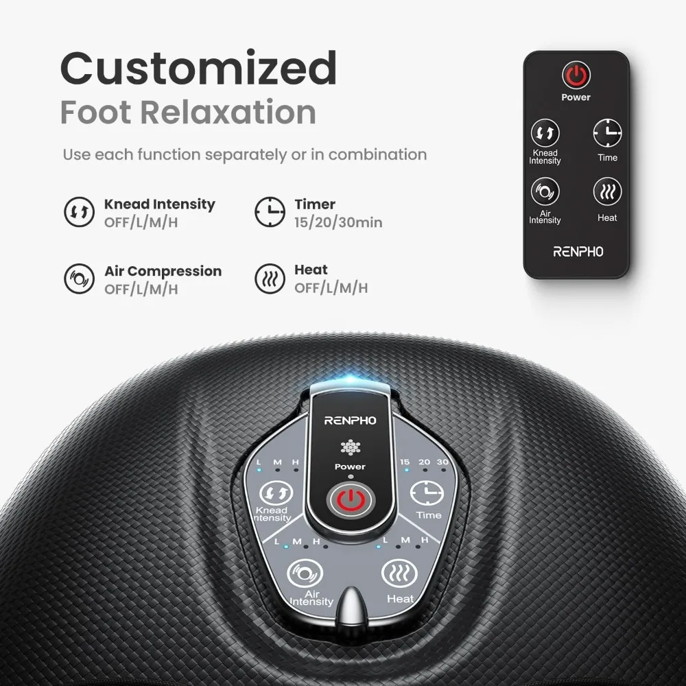 Foot Massager Machine with Heat,  Upgraded Christmas Gifts for Women Men, 3 Heating Levels, Deep Kneading,  Black 2