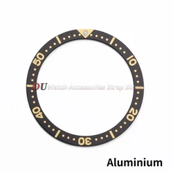 Premium 31.5x38mm Aluminum Bezel Insert Ring - 38mm x 31.5mm (Black Gold)