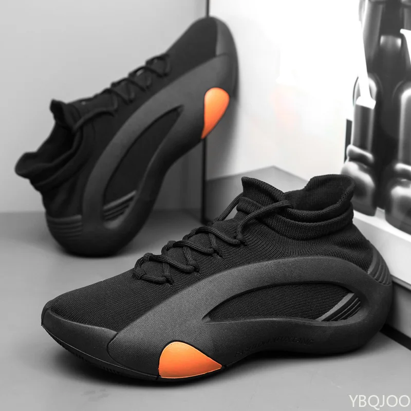 Spring and Autumn New Elastic Socks Men's Shoes Mid Top Breathable Thick Bottom Casual Large Size Men's Designer Shoes