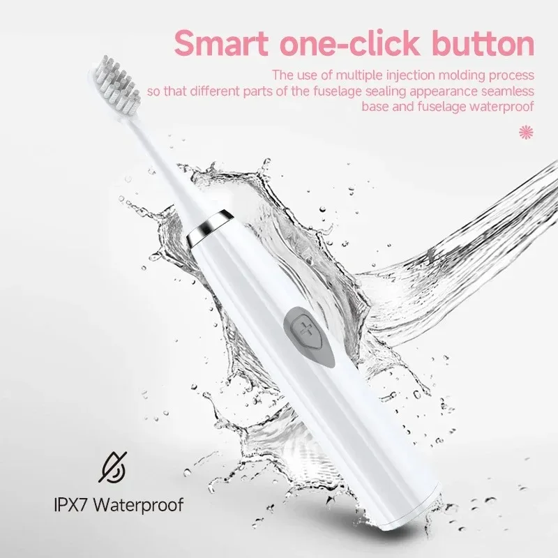 Premium Adult Electric Toothbrush for Home or Travel - Available in Blue, Pink, and White