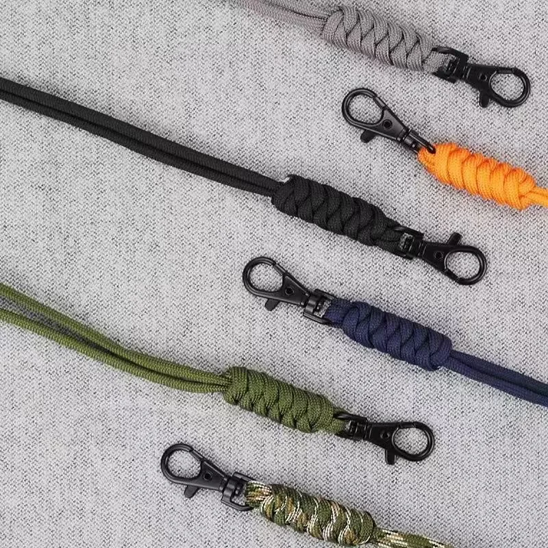 Enhanced Nylon Braided Adjustable Lanyard with Keychain and Wrist Strap