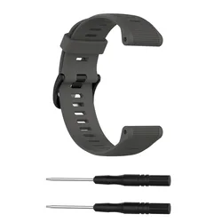 22mm Premium Silicone Watch Strap - Replacement Wristband in Classic Bracelet Design - Forerunner 945 (GRAY)