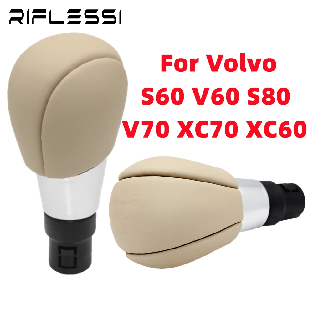 1 X Leather Gear Handle For Volvo S60 V60 S80 V70 Xc70 Xc60 Gear Shift Knob 5/6 Speed Manual